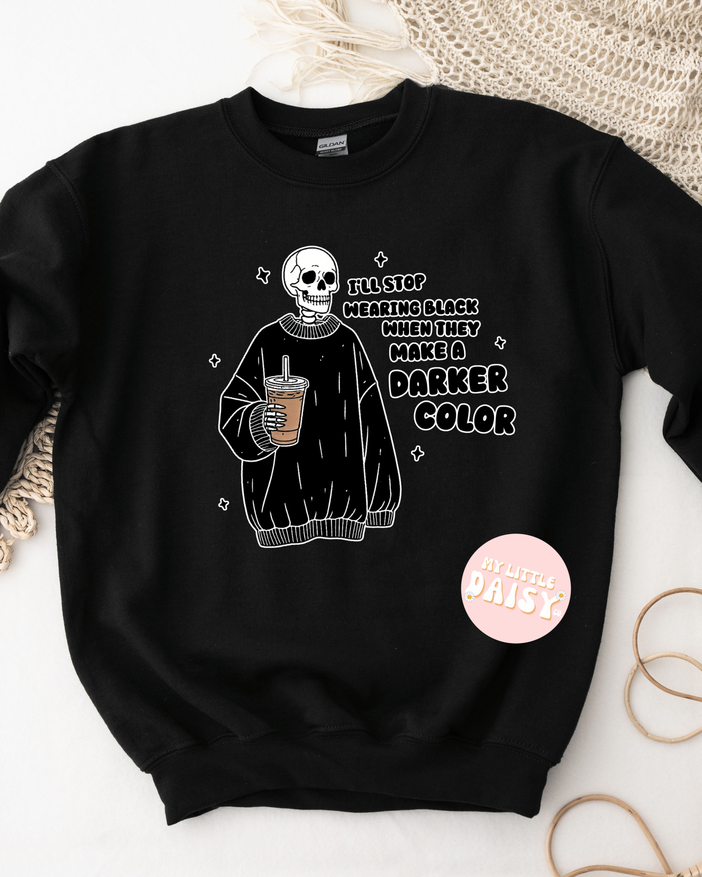 I'll stop wearing black when they make a darker color shirt/sweatshirt
