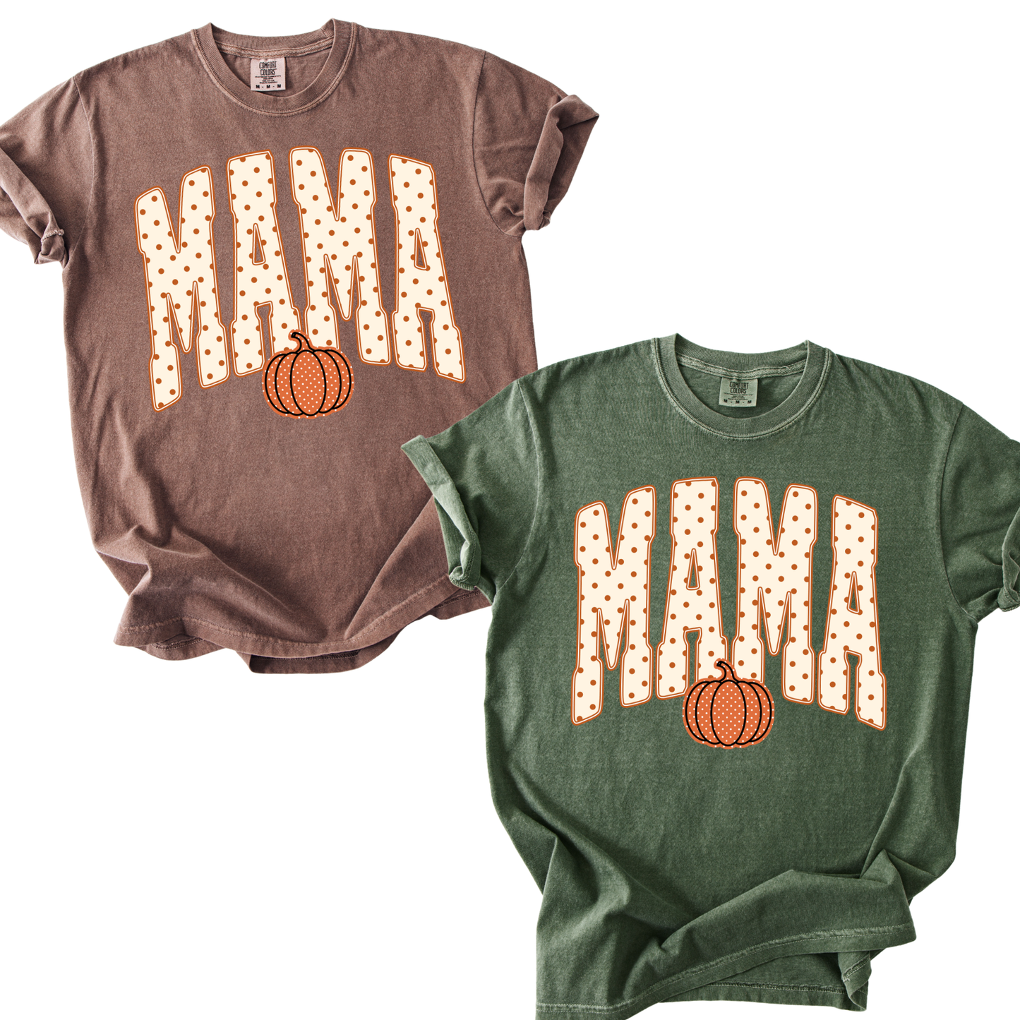 Fall pumpkin & polka dot mama shirt/sweatshirt