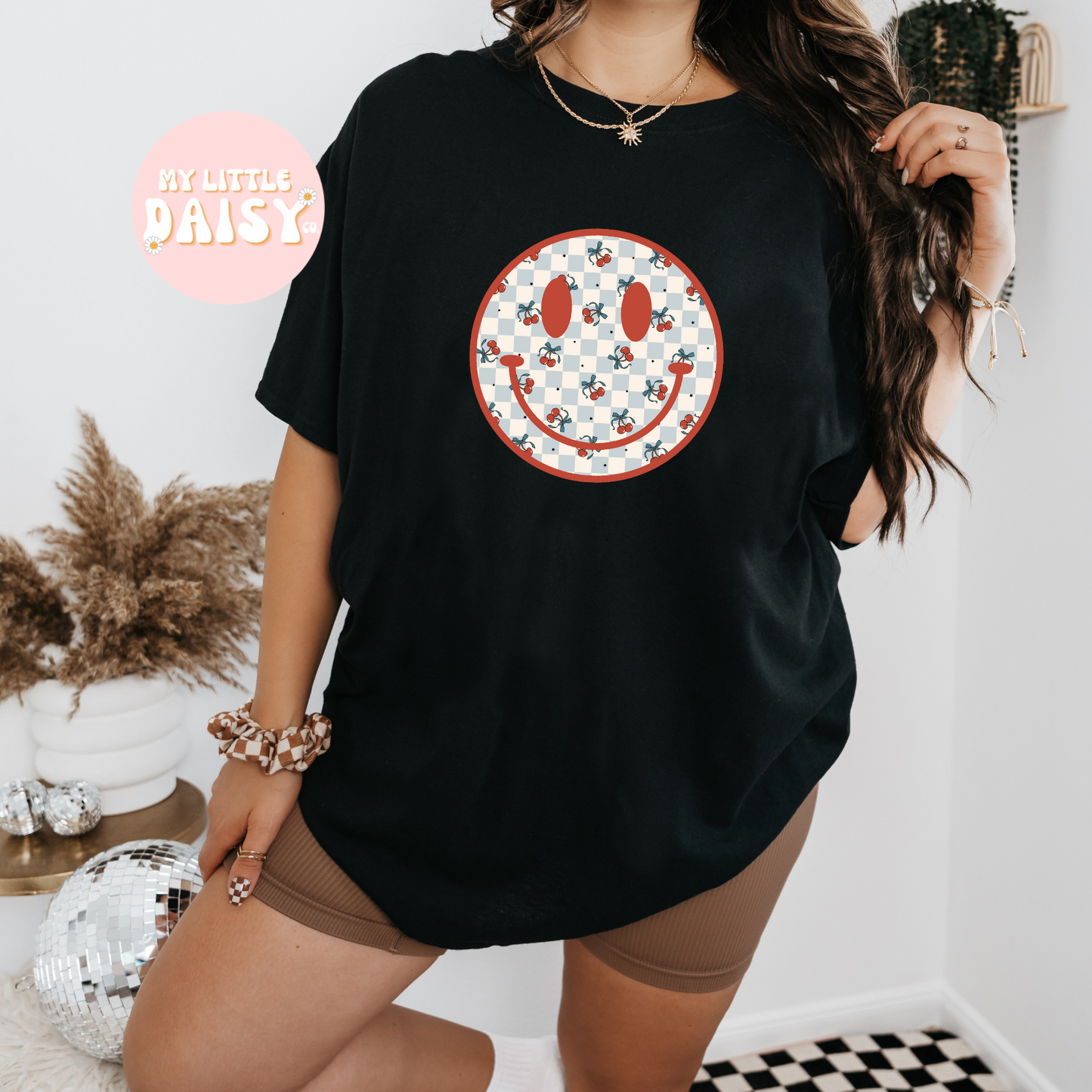 Cherry red smiley shirt/sweatshirt