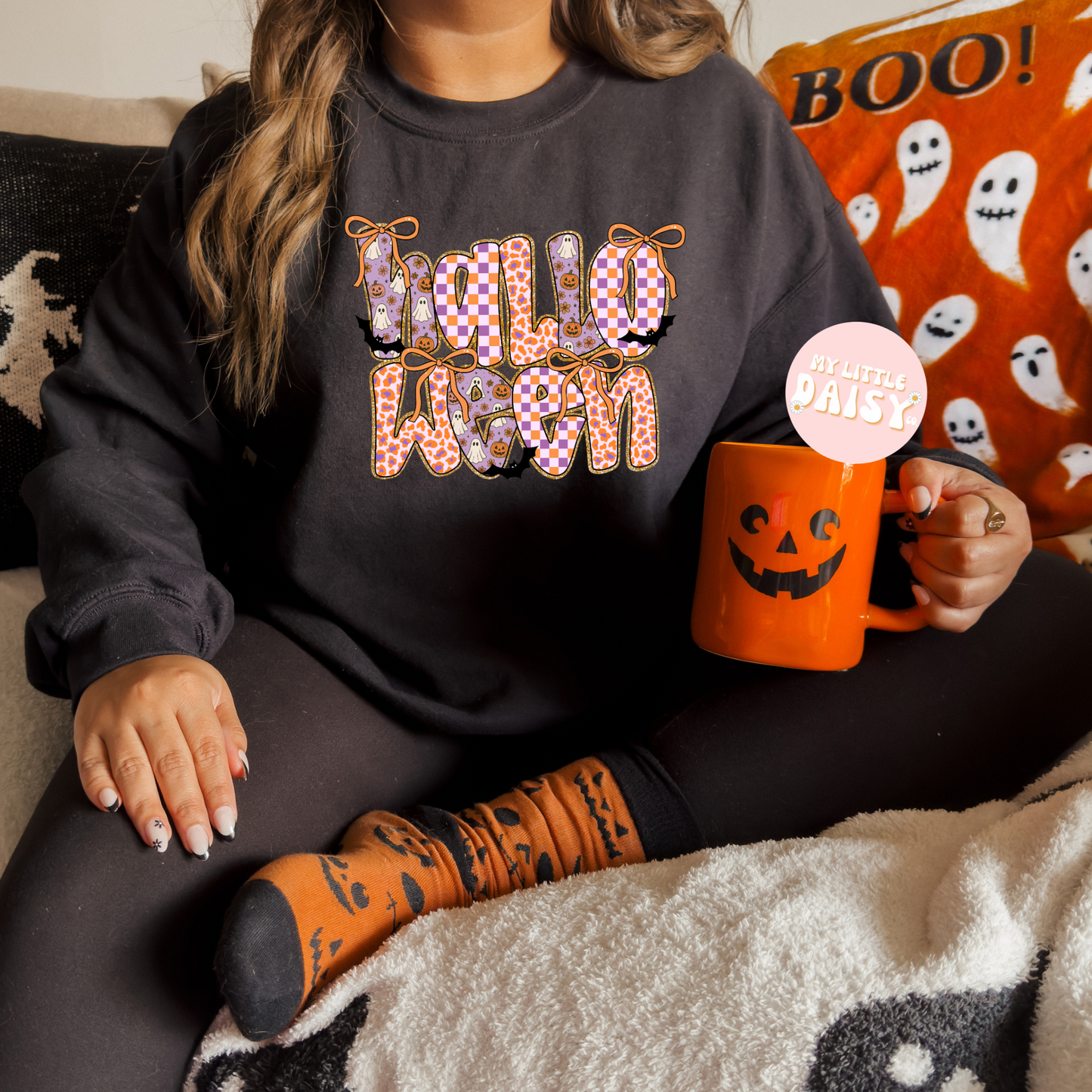 purple and orange halloween shirt/sweatshirt