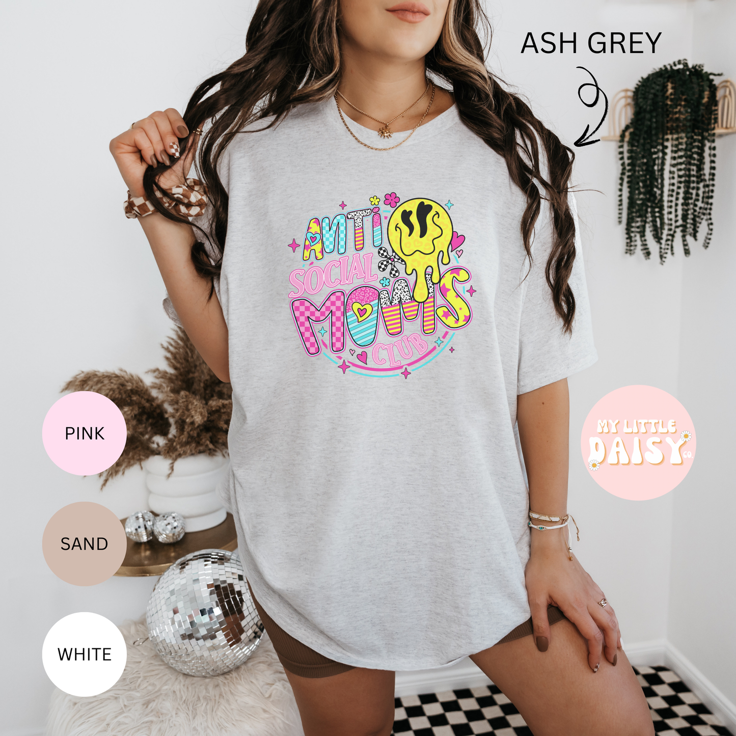 Sublimation smiley antisocial moms club