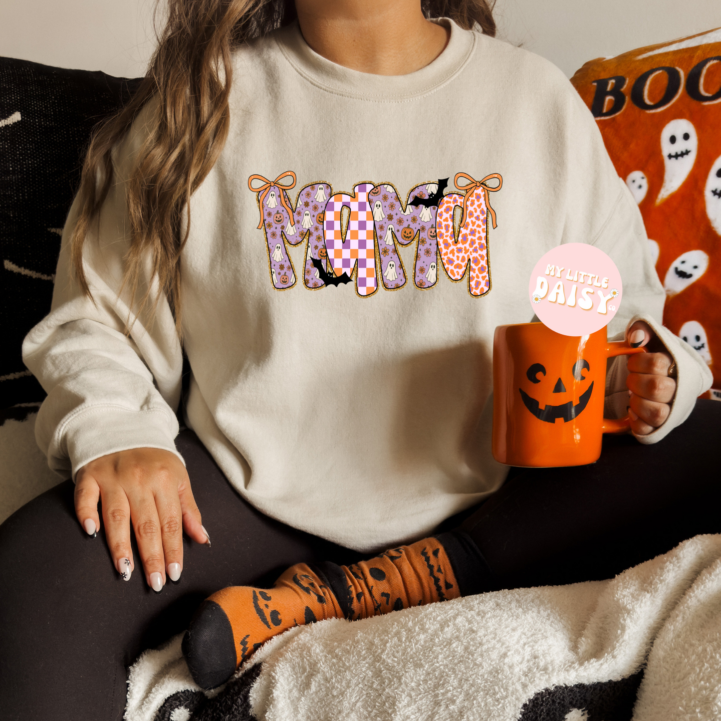 purple and orange halloween mama shirt/sweatshirt