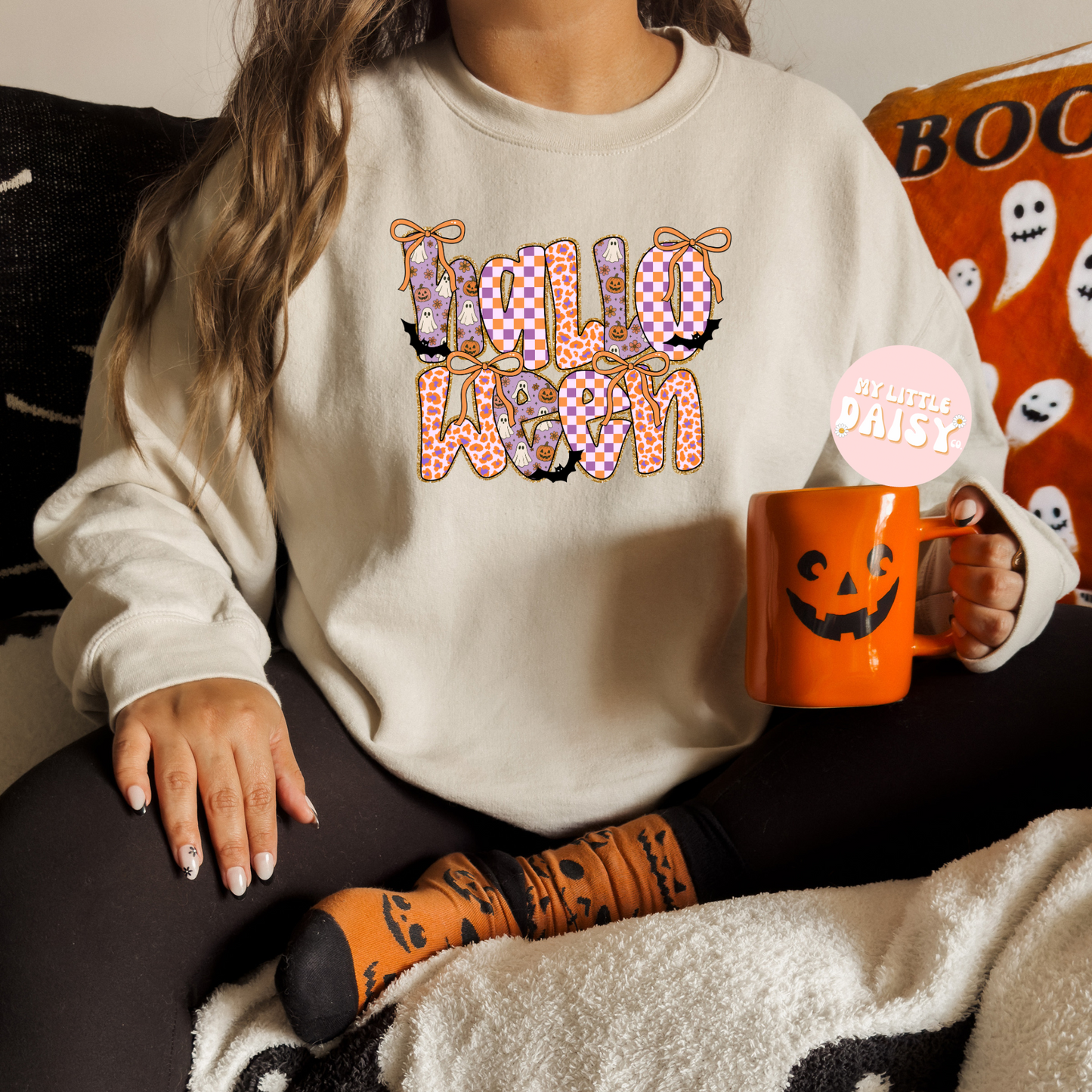 purple and orange halloween shirt/sweatshirt