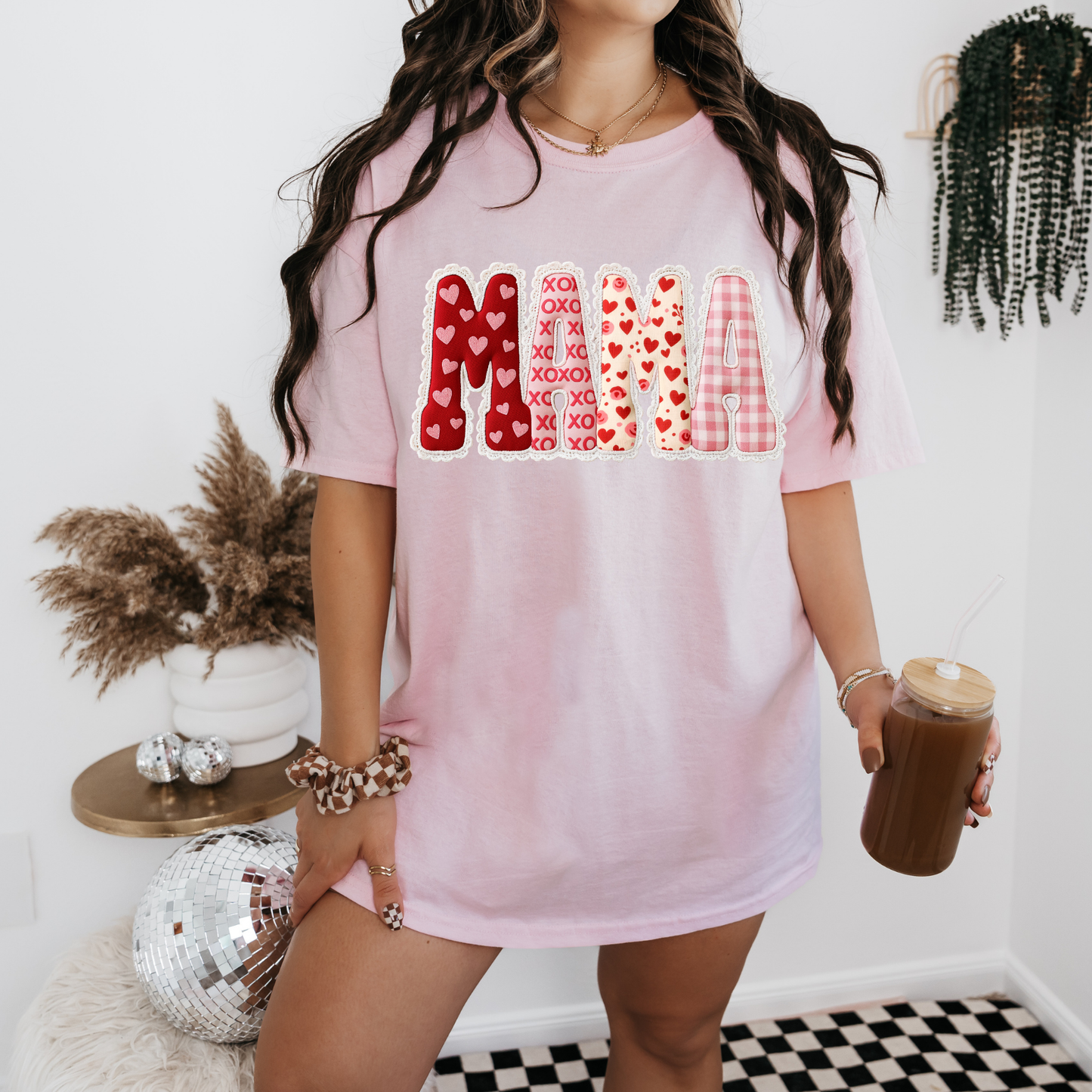 Mama faux lace Valentine's Day shirt/sweatshirt