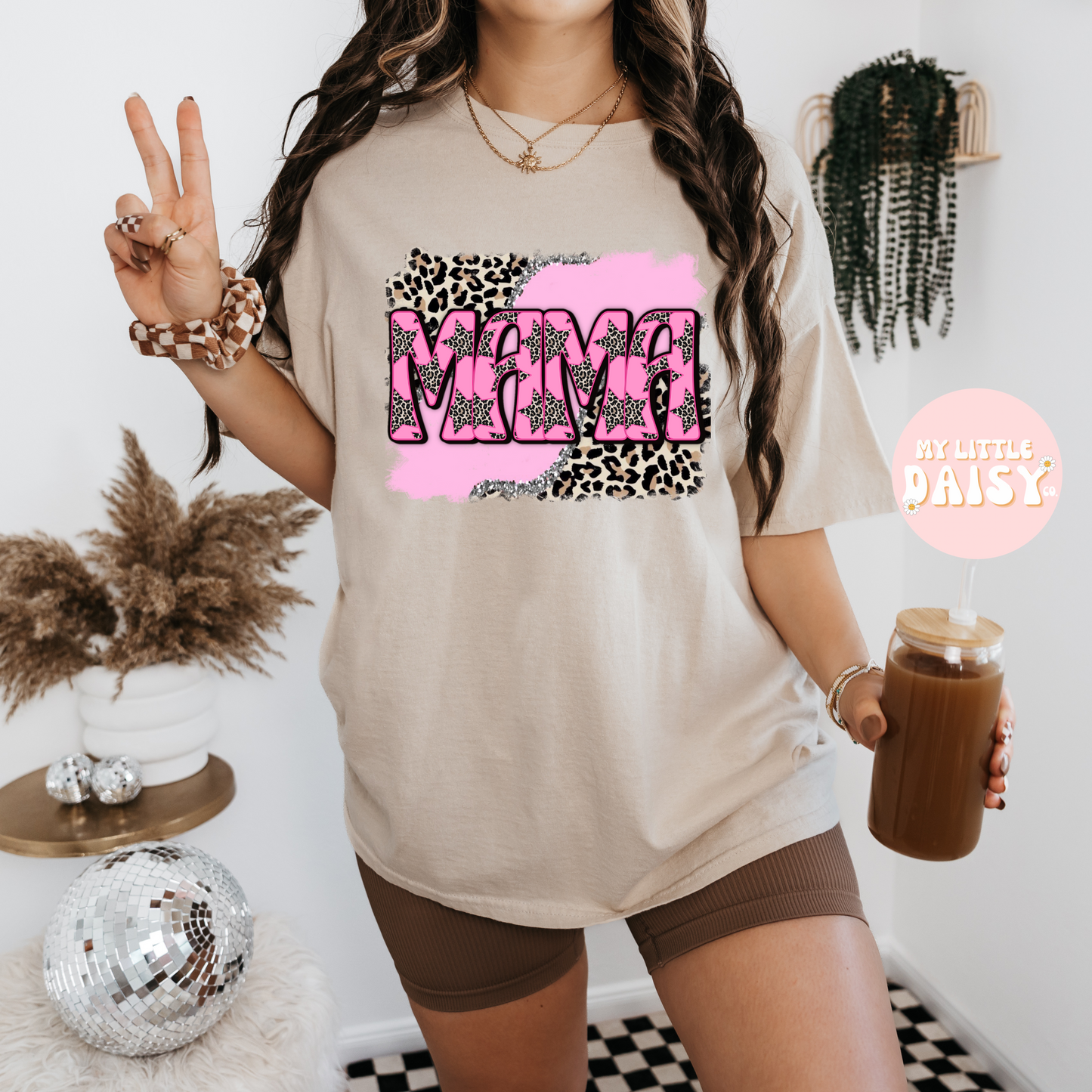 pink leopard mama shirt/sweatshirt