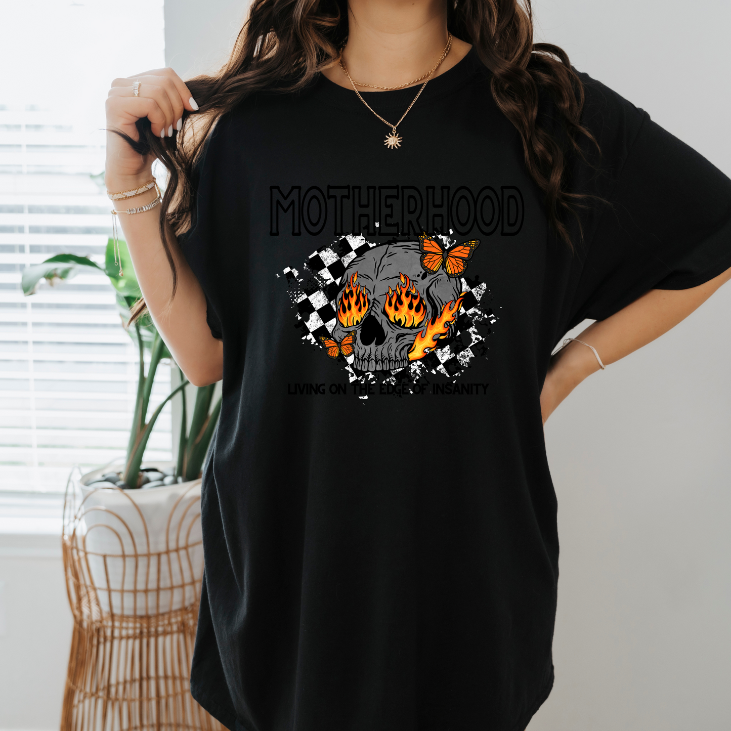 motherhood on the edge of insanity shirt/sweatshirt