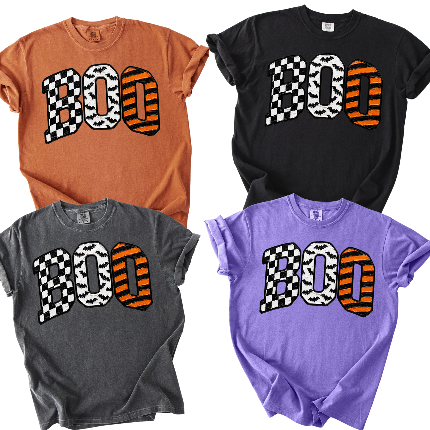 checkered BOO halloween shirt/sweatshirt