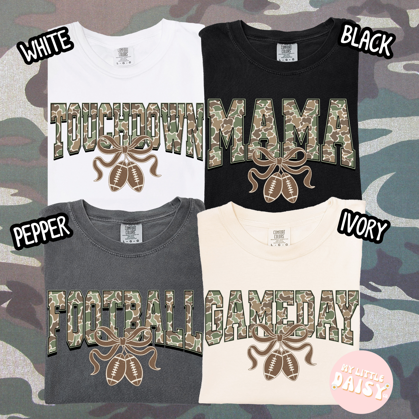 Camo football season shirt/sweatshirt