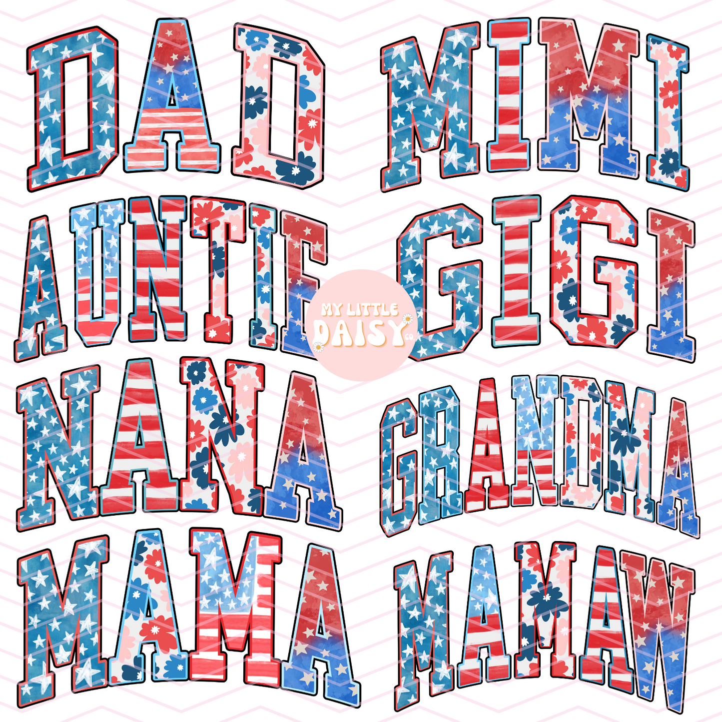 Mama, auntie, nana ,gigi ,grandma ,mamaw 4th of July shirt