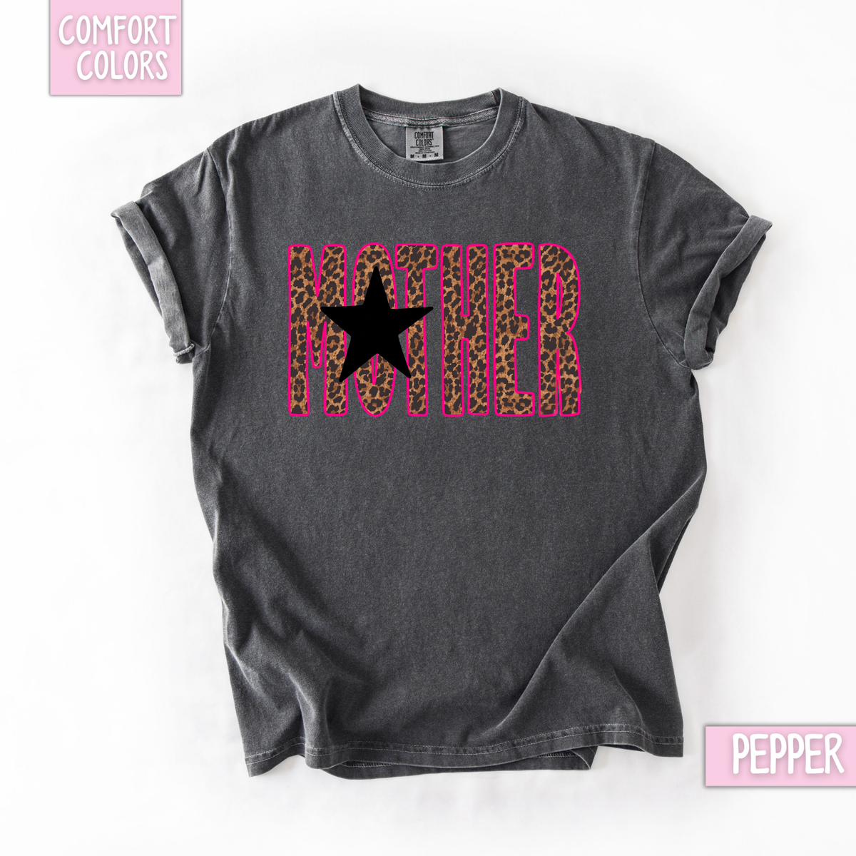 Edgy pink leopard mother star shirt