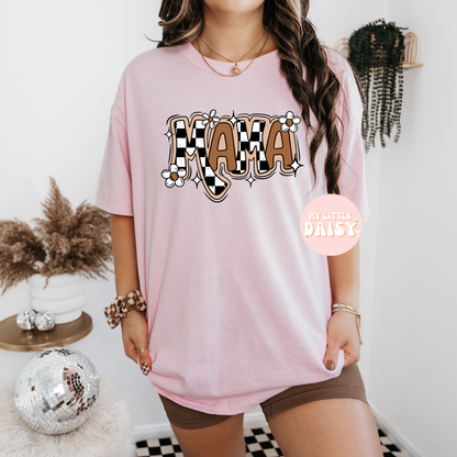 flower checkered mama shirt/sweatshirt