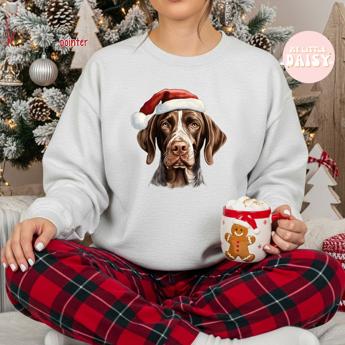 Christmas dog Santa hat sweatshirt