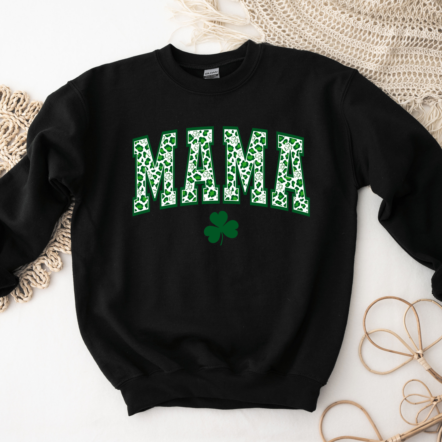 Leopard shamrock mama shirt/sweatshirt