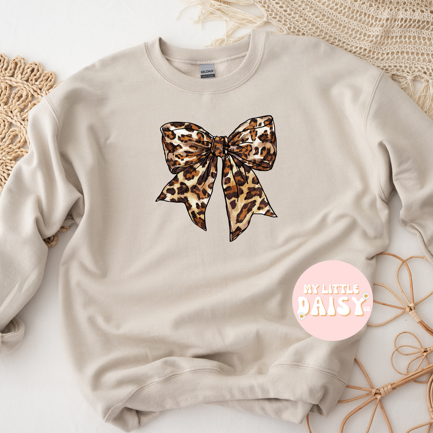 Leopard bow shirt/sweatshirt