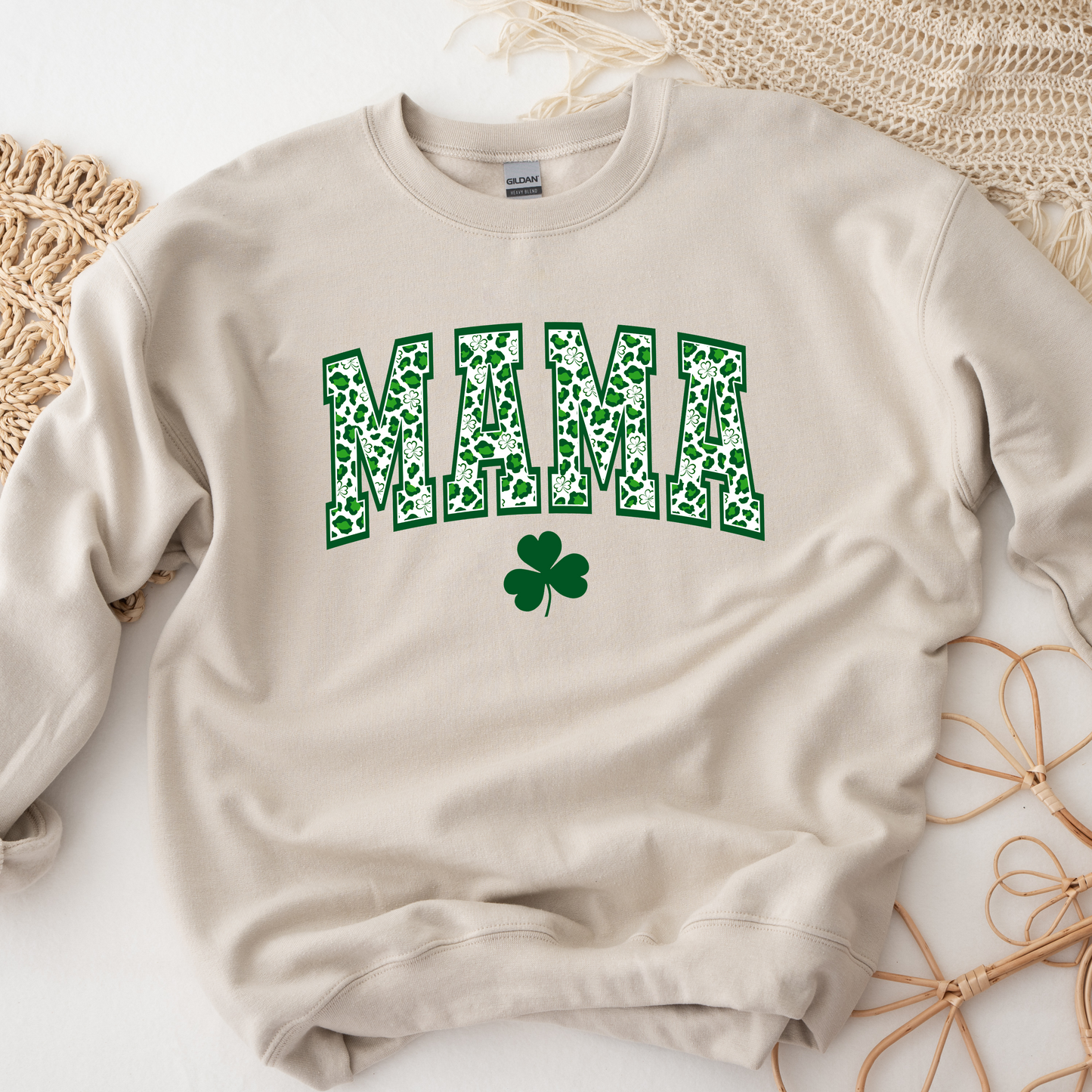 Leopard shamrock mama shirt/sweatshirt