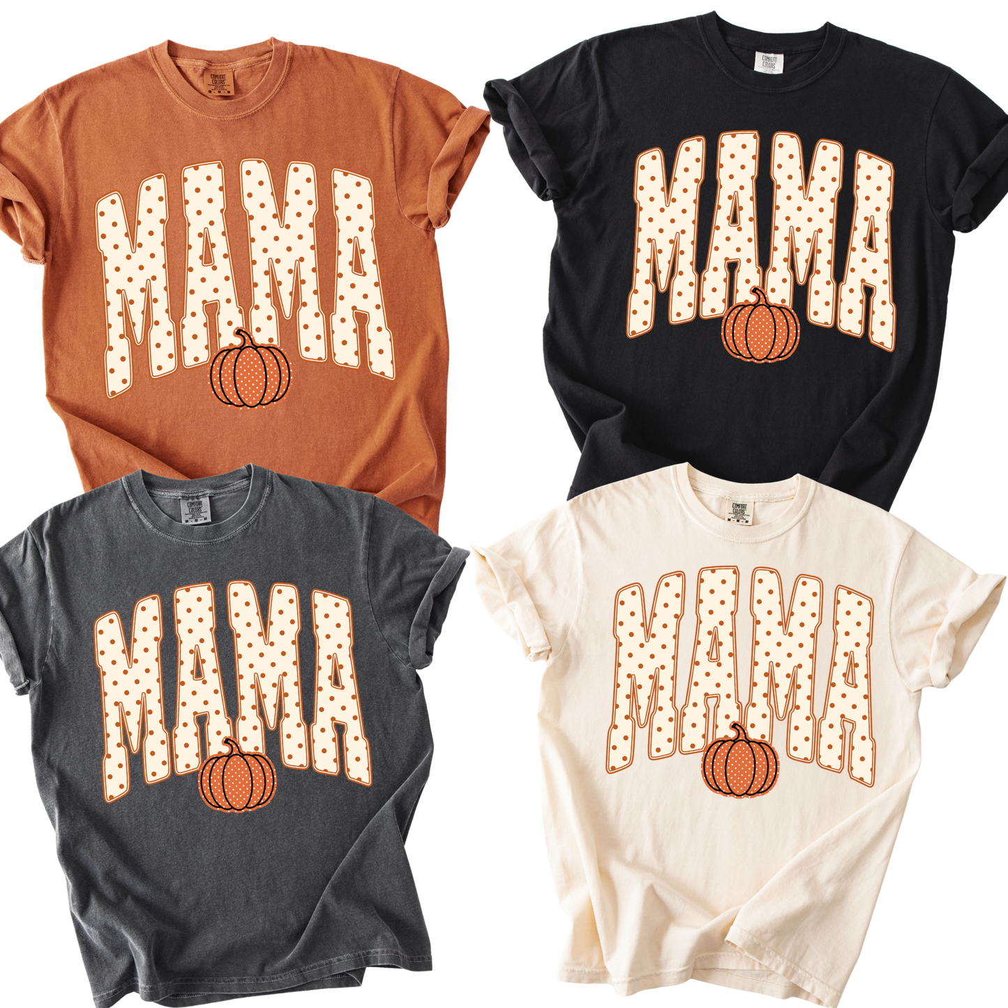 Fall pumpkin & polka dot mama shirt/sweatshirt