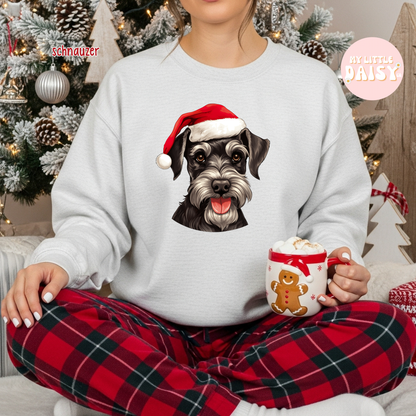 Christmas dog Santa hat sweatshirt