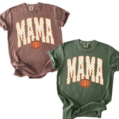 Fall pumpkin & polka dot mama shirt/sweatshirt