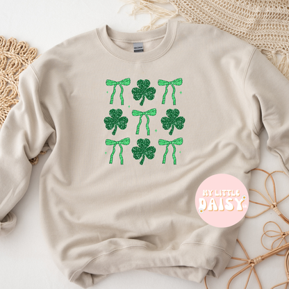 Glitter shamrock & bows shirt/sweatshirt