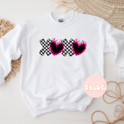 XOXO fire heart shirt/sweatshirt