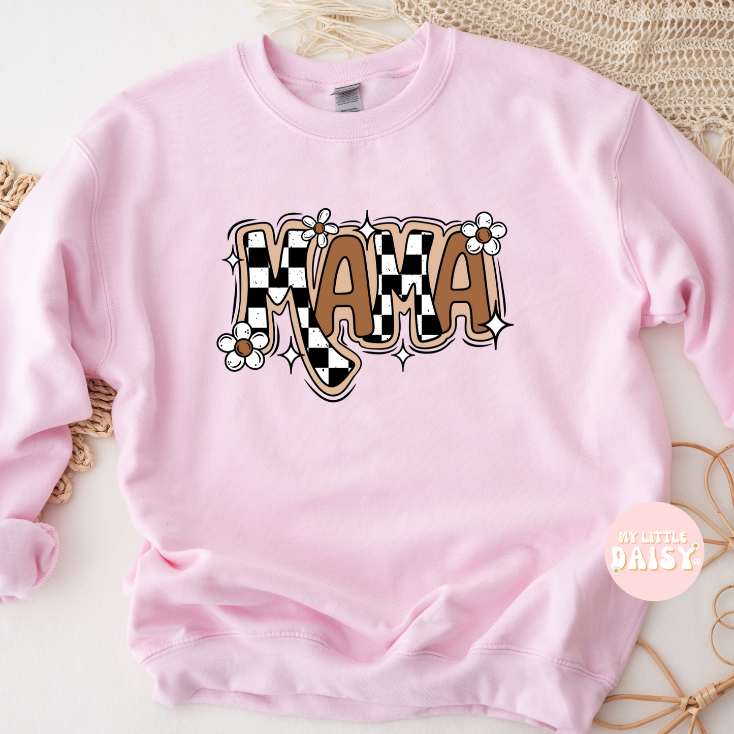 flower checkered mama shirt/sweatshirt