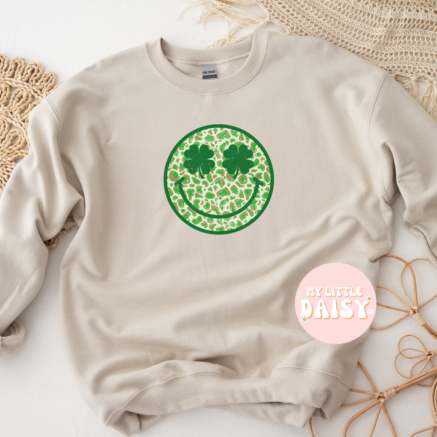 Leopard st. Patrick's day smiley shirt/sweatshirt