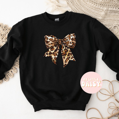 Leopard bow shirt/sweatshirt