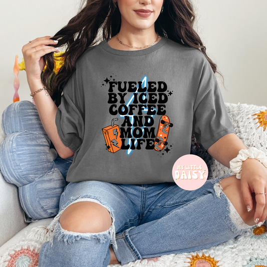 Fueled by iced coffee & mom life shirt/sweatshirt