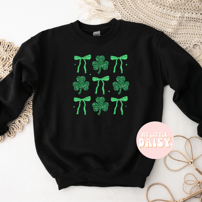 Glitter shamrock & bows shirt/sweatshirt