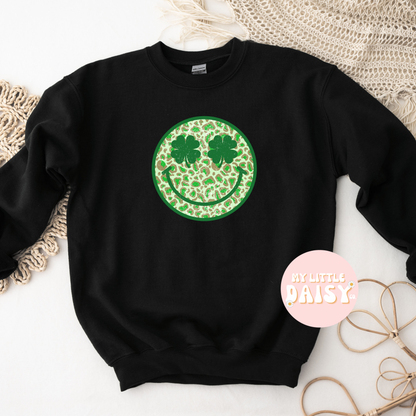 Leopard st. Patrick's day smiley shirt/sweatshirt