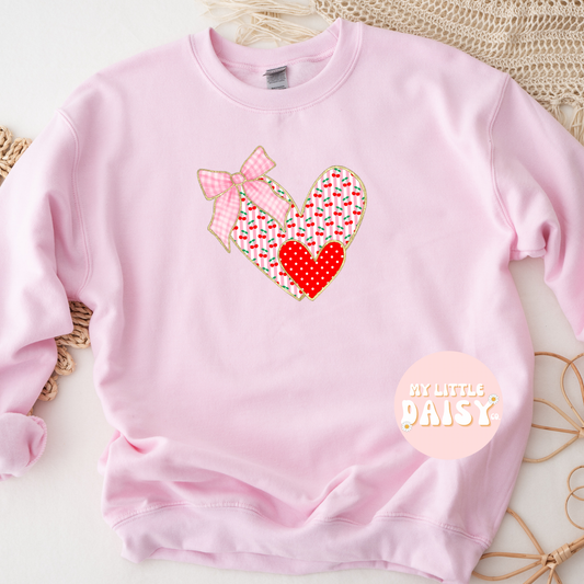 striped cherry hearts shirt/sweatshirt