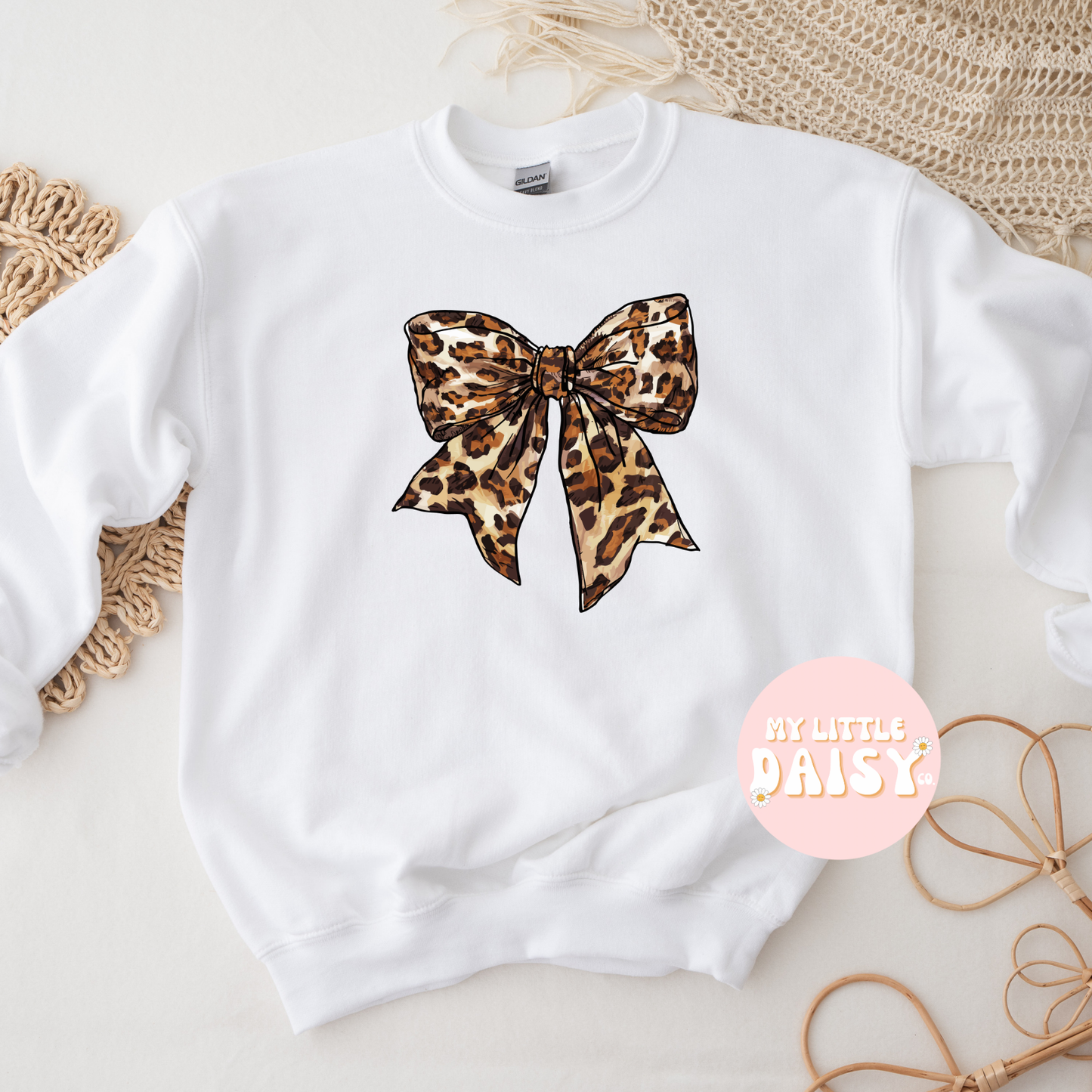 Leopard bow shirt/sweatshirt