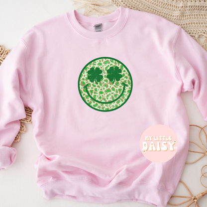 Leopard st. Patrick's day smiley shirt/sweatshirt