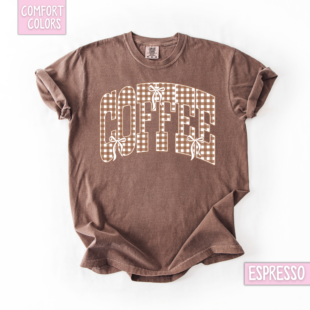 Gingham coffee shirt/sweatshirt