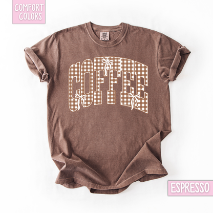Gingham coffee shirt/sweatshirt