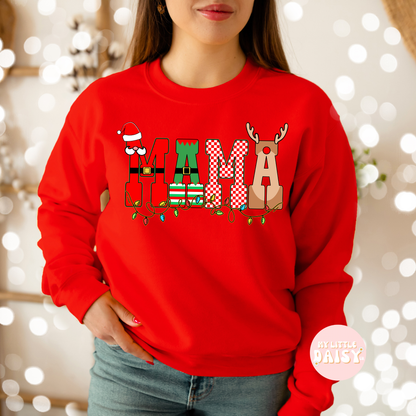 christmas theme mama shirt/sweatshirt