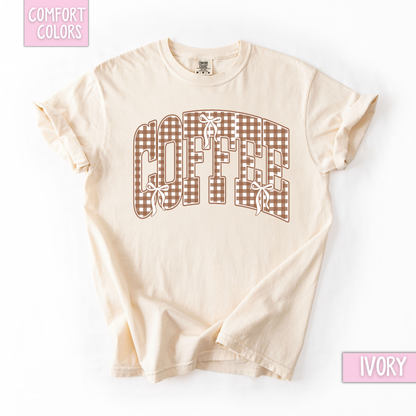 Gingham coffee shirt/sweatshirt