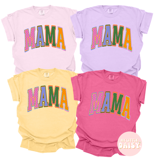 mama colorful polka dot comfort colors tee