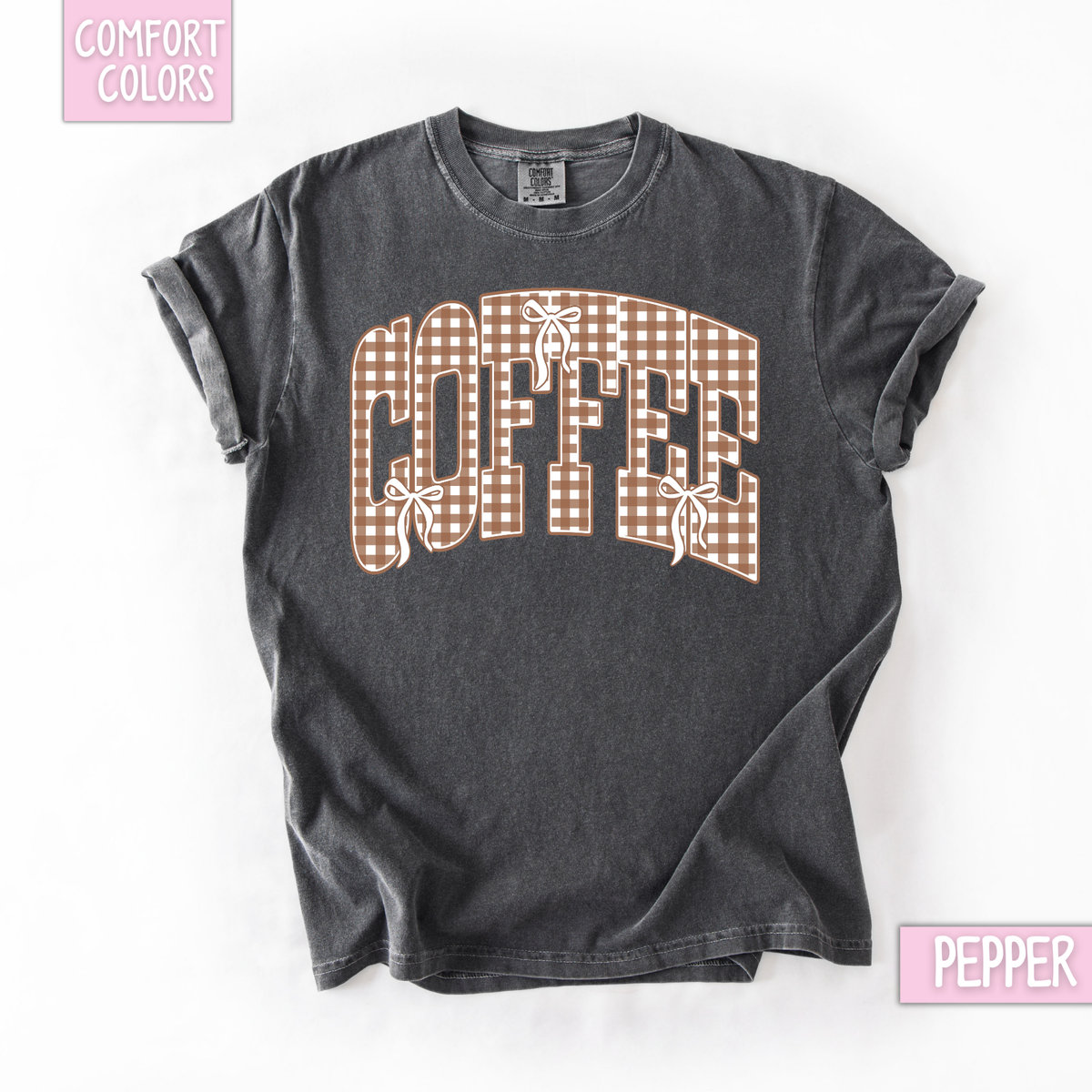 Gingham coffee shirt/sweatshirt