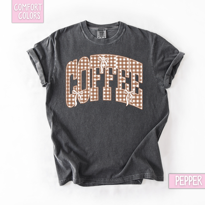 Gingham coffee shirt/sweatshirt
