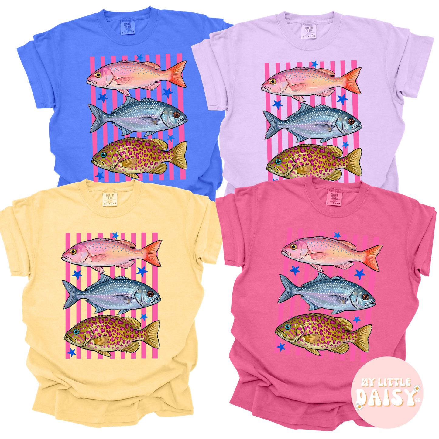 trendy fishing comfort colors tee