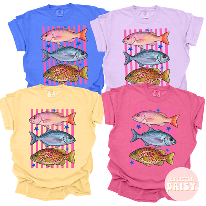 trendy fishing comfort colors tee