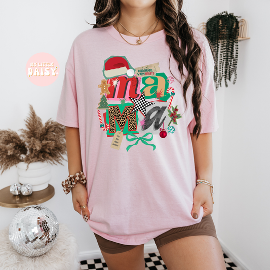 preppy mama Christmas collage shirt/sweatshirt