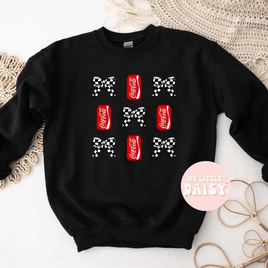 coke checkered bows shirt/sweatshirt