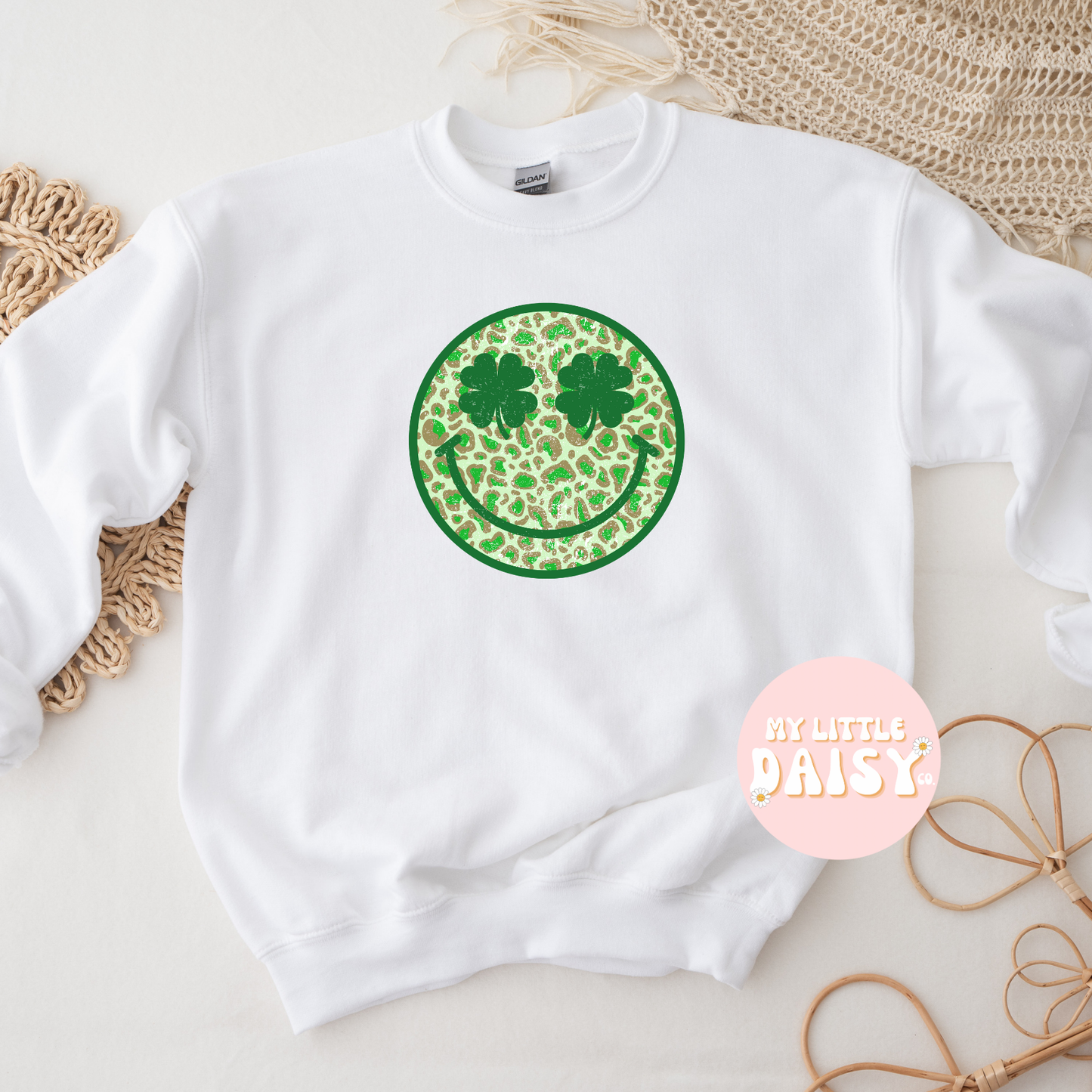 Leopard st. Patrick's day smiley shirt/sweatshirt