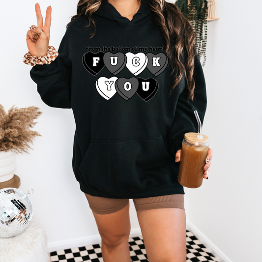 Hoodie - black hearts fuck designs