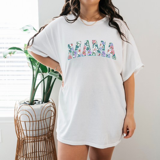 Teal floral mama shirt/sweatshirt